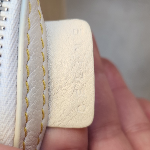 Celine Coated Canvas Handbag w/ C Logo, Horse & Carriage - Yellow, Cream & White - Picture 12 of 17